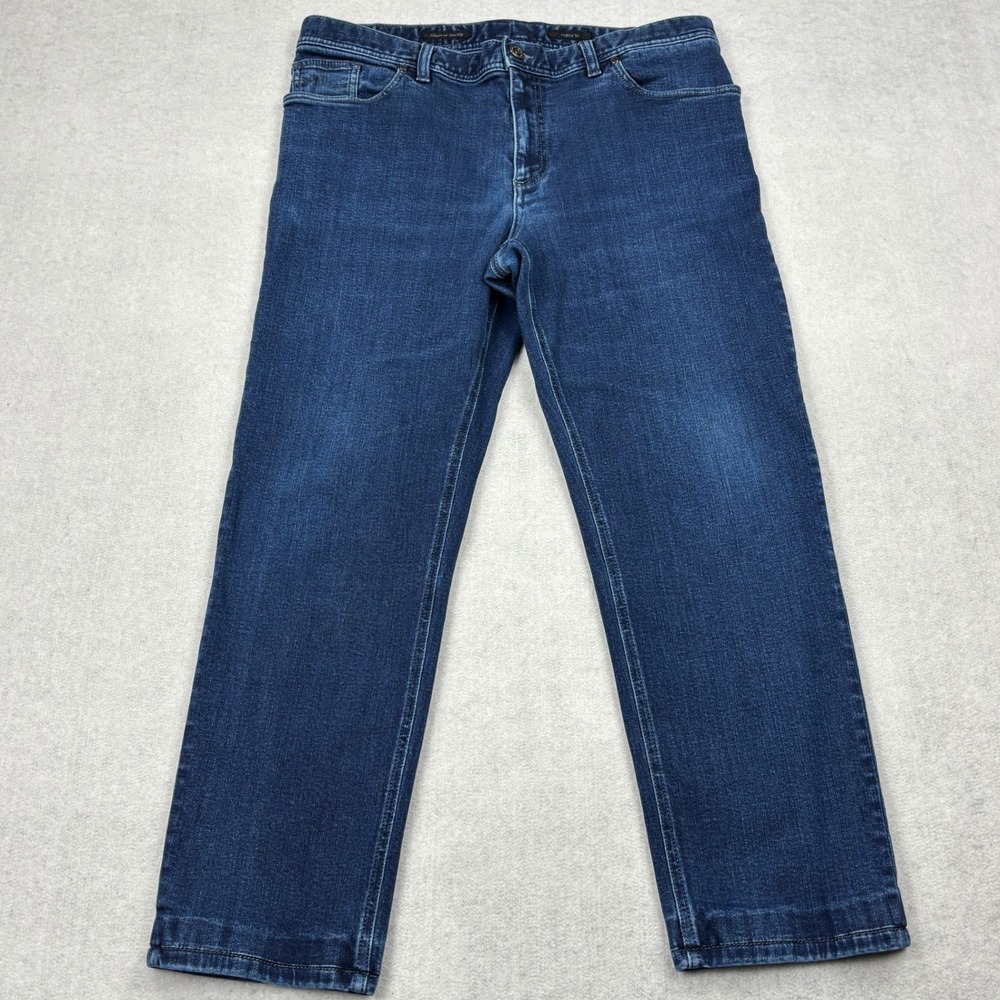 Alberto Pipe Jeans Mens Dark Wash Soft Stretch Denim Altered Fits Like 38x29